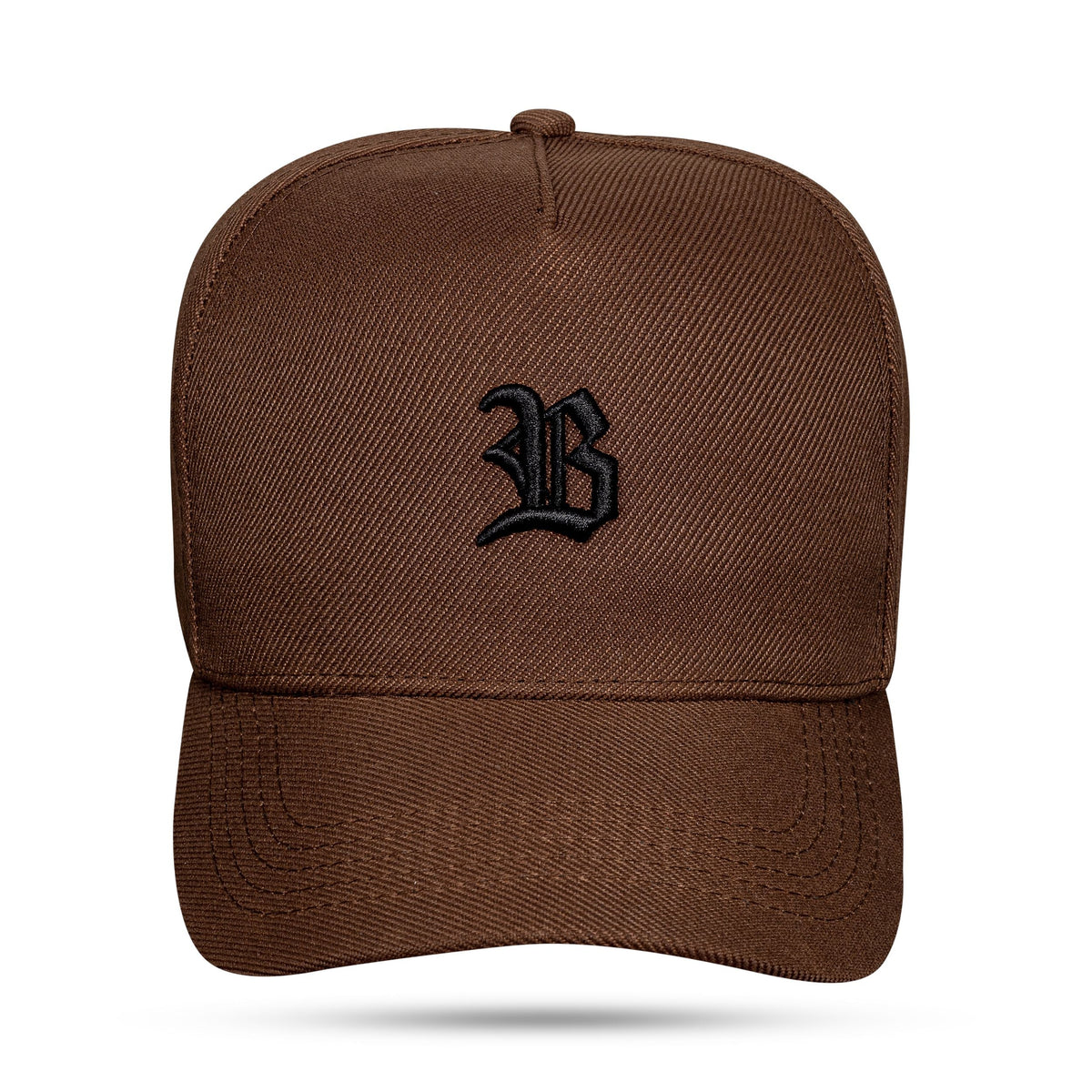 Boné Snapback Basic Marrom Chocolate Logo Preto